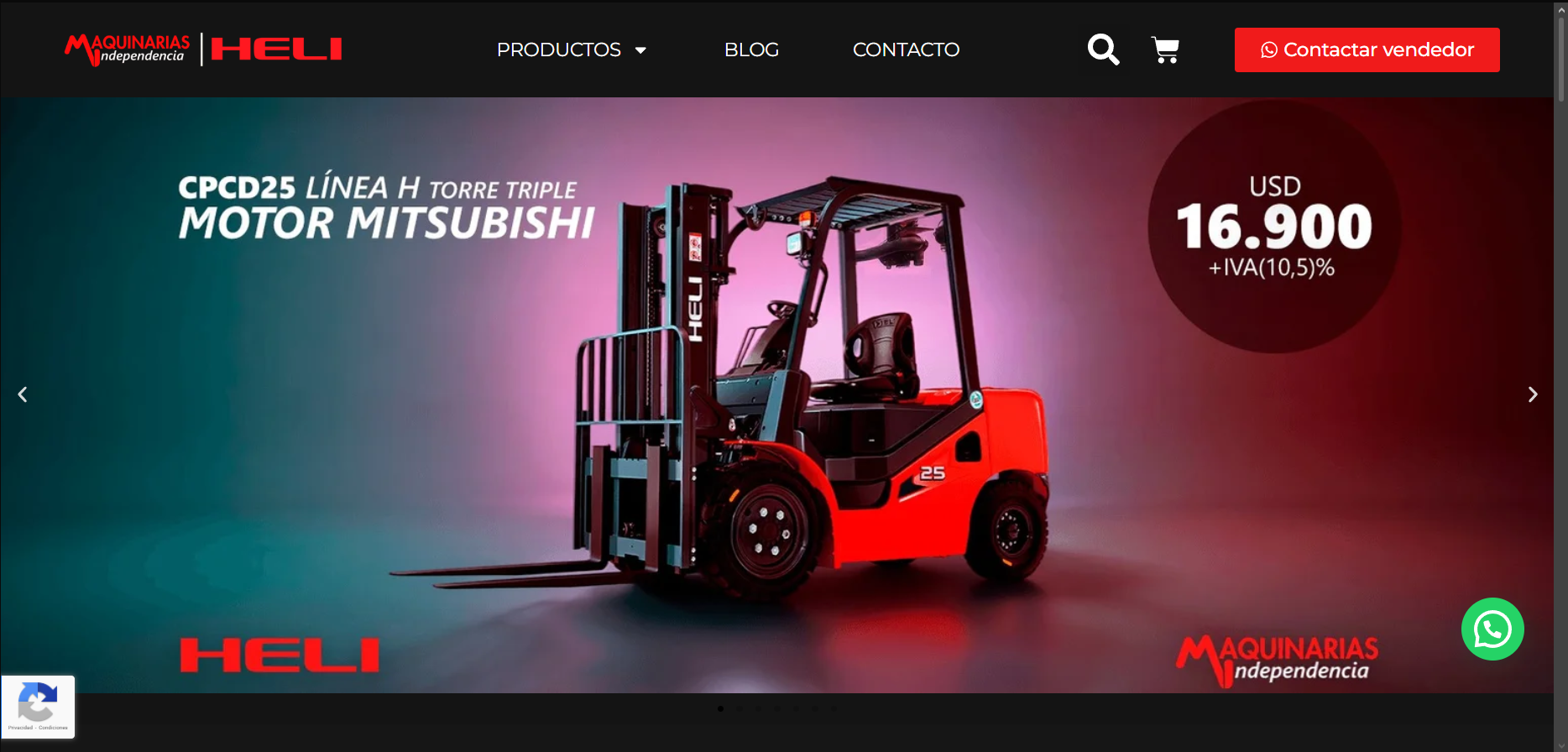 Portada del sitio Autoelevadores Heli. Diseño web y SEO por SANGU.