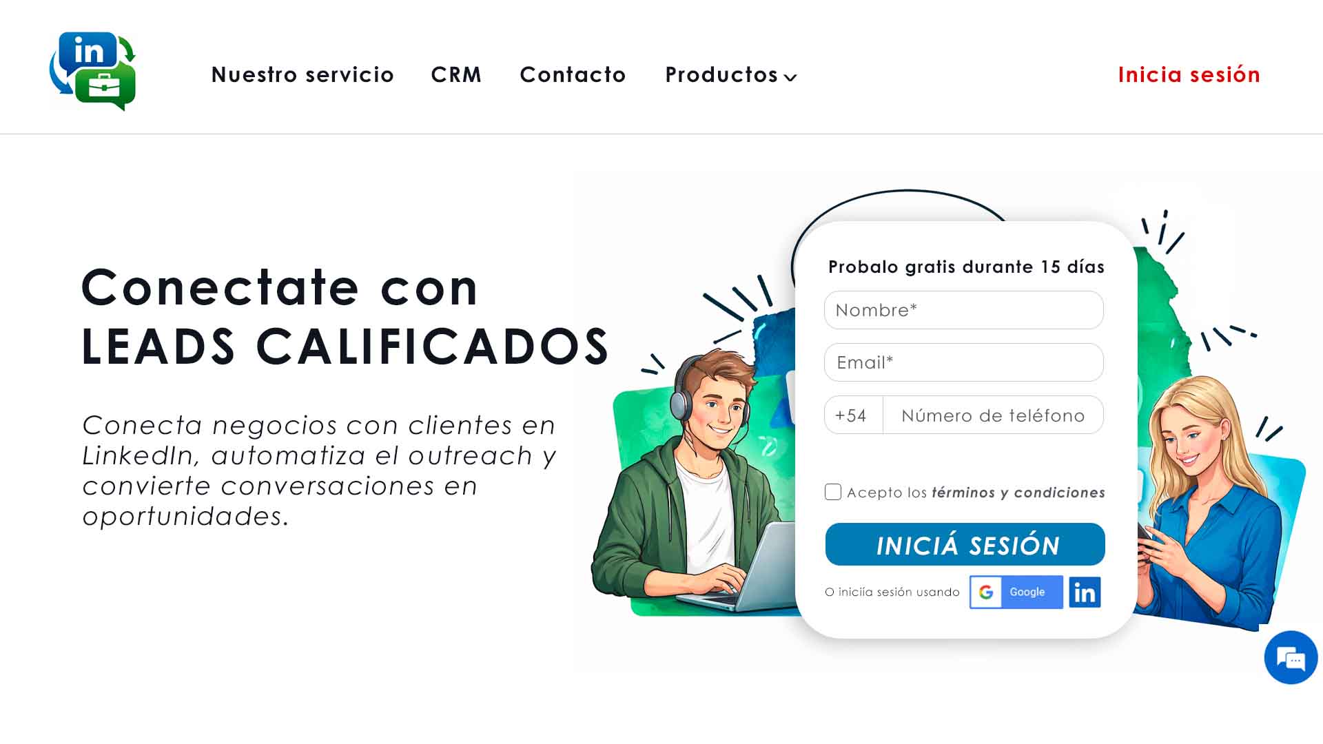 Landing page premium diseñada por SANGU